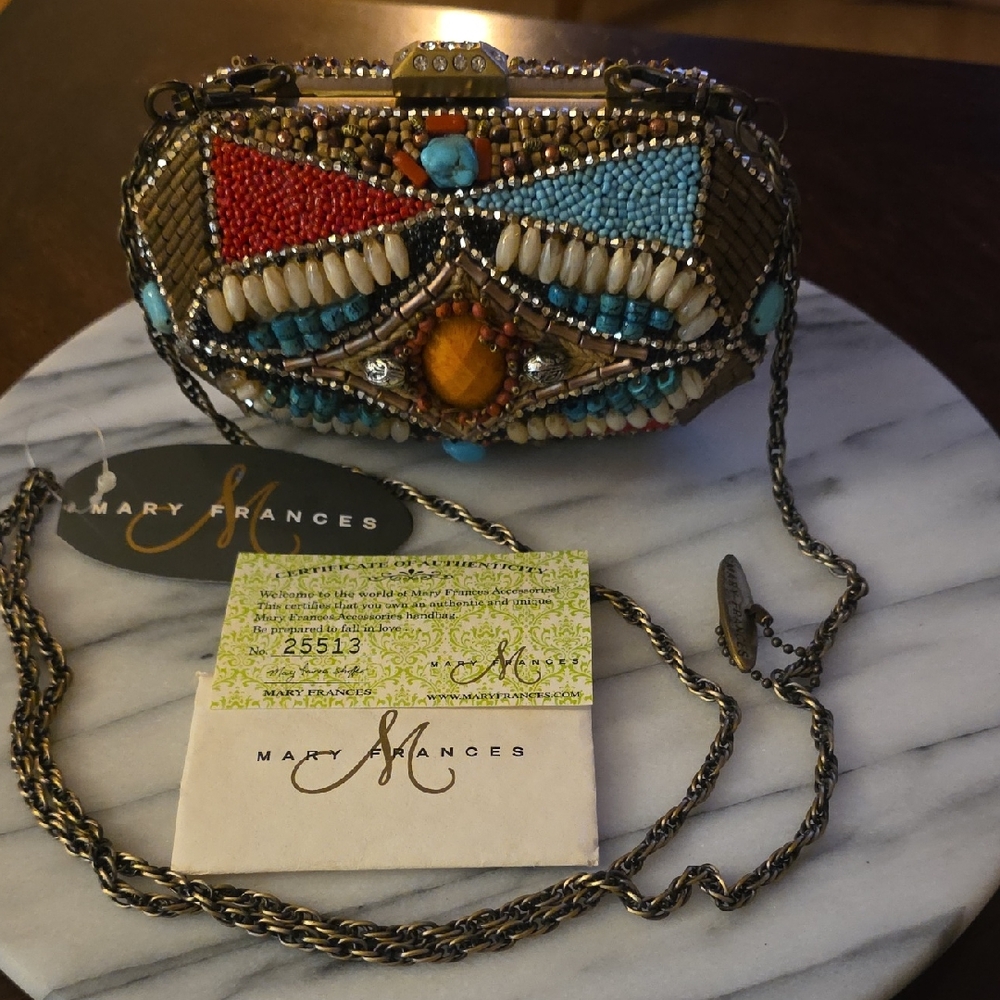 Mary Frances Multicolor Beaded Clutch